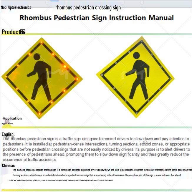 Weather-Resistant Aluminum Pedestrian Crossing Warning Sign