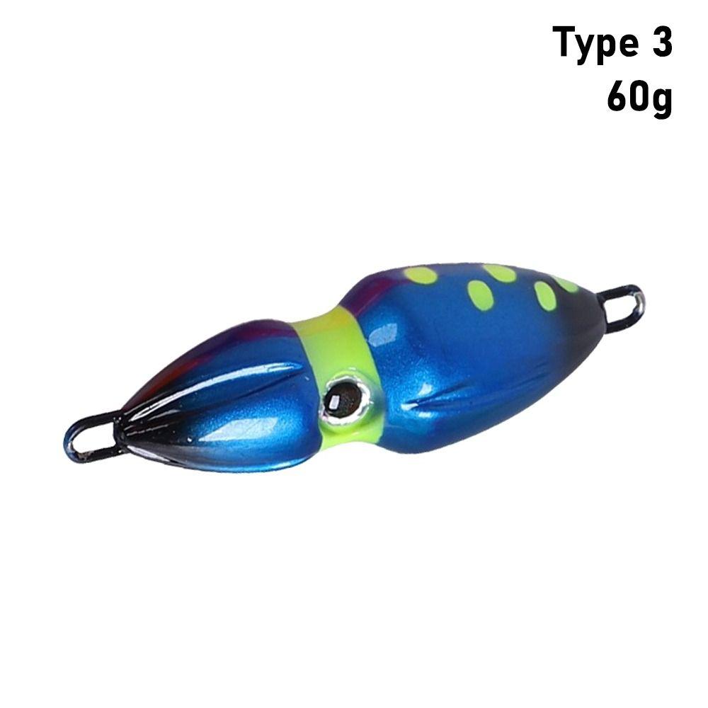 1Pcs 40g 60g Hard Squid Bait Jigging Sea Fishing Tackle Universal 3D Fishing Lure  Outdoors
