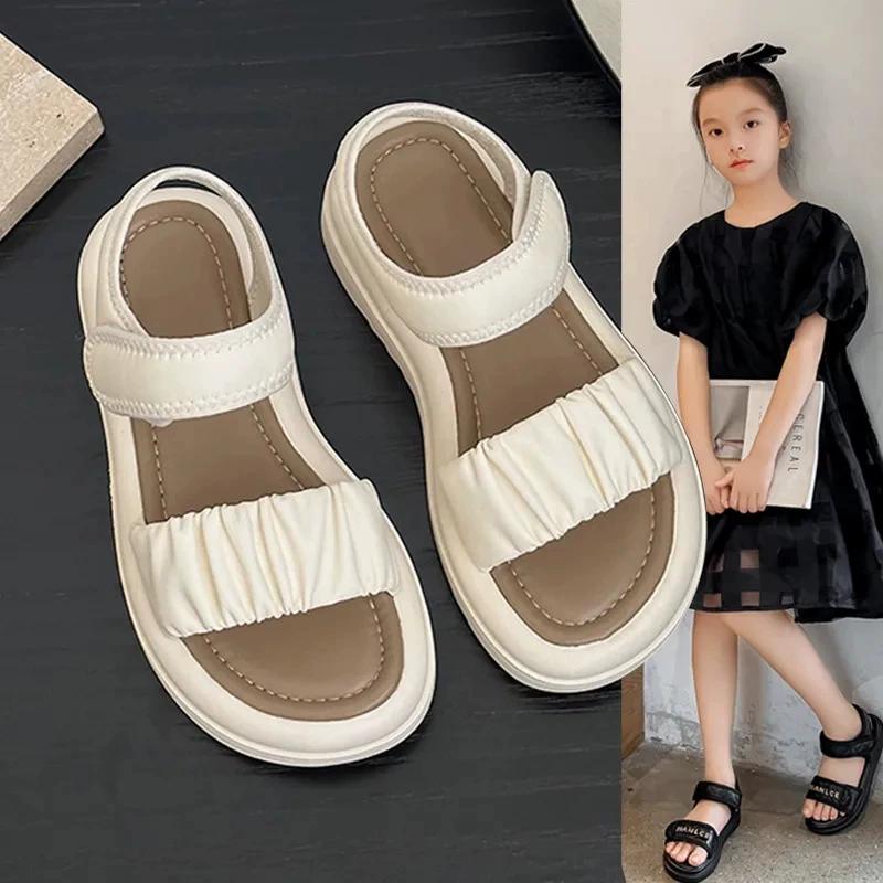 Kız Çocuk Spor Sandaletleri, Yazlık Çocuk Yumuşak Tabanlı Kaymaz Plaj Ayakkabıları, Yetişkinler için Çok Yönlü Prenses Ayakkabıları