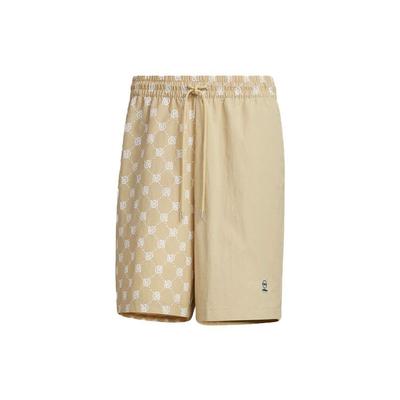 Neo Pattern Print Drawstring Casual Sports Shorts Men Bottoms Brown Yellow IB5846