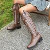 Große Damenstiefel Westliche Cowboystiefel Ritterstiefel Overknee-Stiefel Schwarze Stiefel