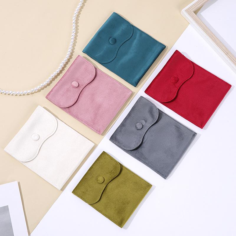 Velvet Jewelry Bag with Snap Button for Bracelets, Necklaces, Rings, and Accessories Storage