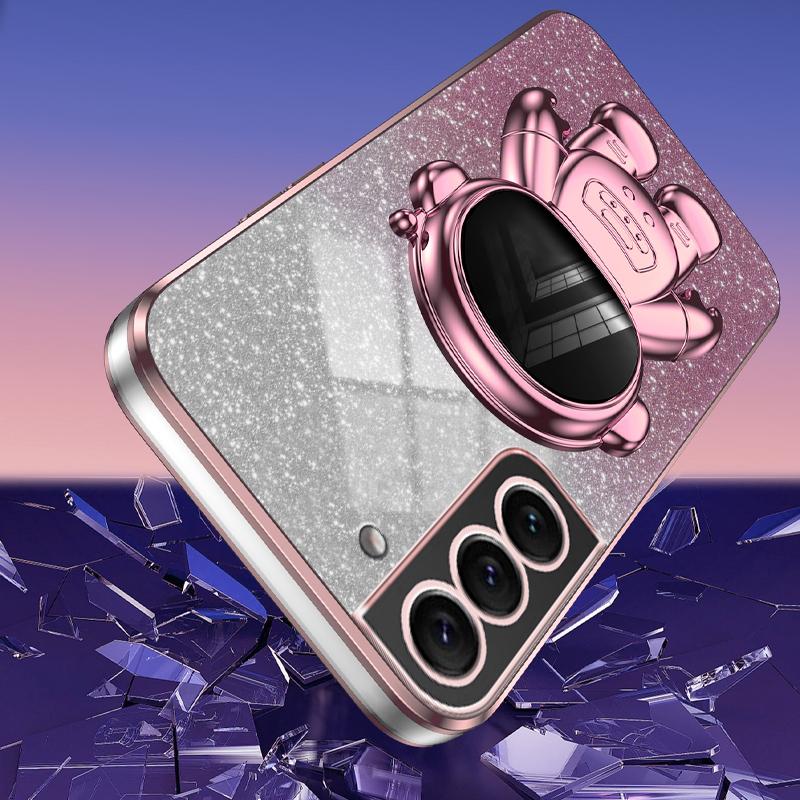 For Samsung Galaxy S22 5G PC+TPU Cell Phone Case Astronaut Kickstand Cover