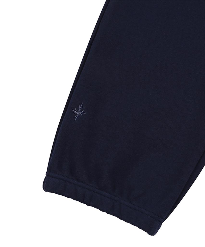 EEERRR Er Waffle Applique Long Sweat Pants (Navy)