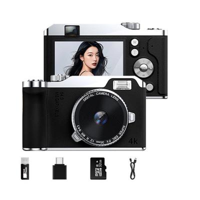 Front/Rear Dual Camera 4K HD Digital Camera 16x Zoom Autofocus Entry-Level CCD Camera LED Fill Light Rechargeable