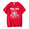 Misfits Drug Free T Shirt 80s Punk Rock Vintage Blac 1717 vintage Washed fashion Stylish Breathable streetwear graphic