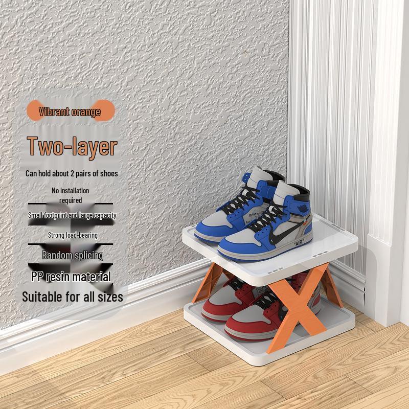 Foldable X-Shaped Multi-Layer Shoe Rack for Home, Balcony, or Dorm Storage