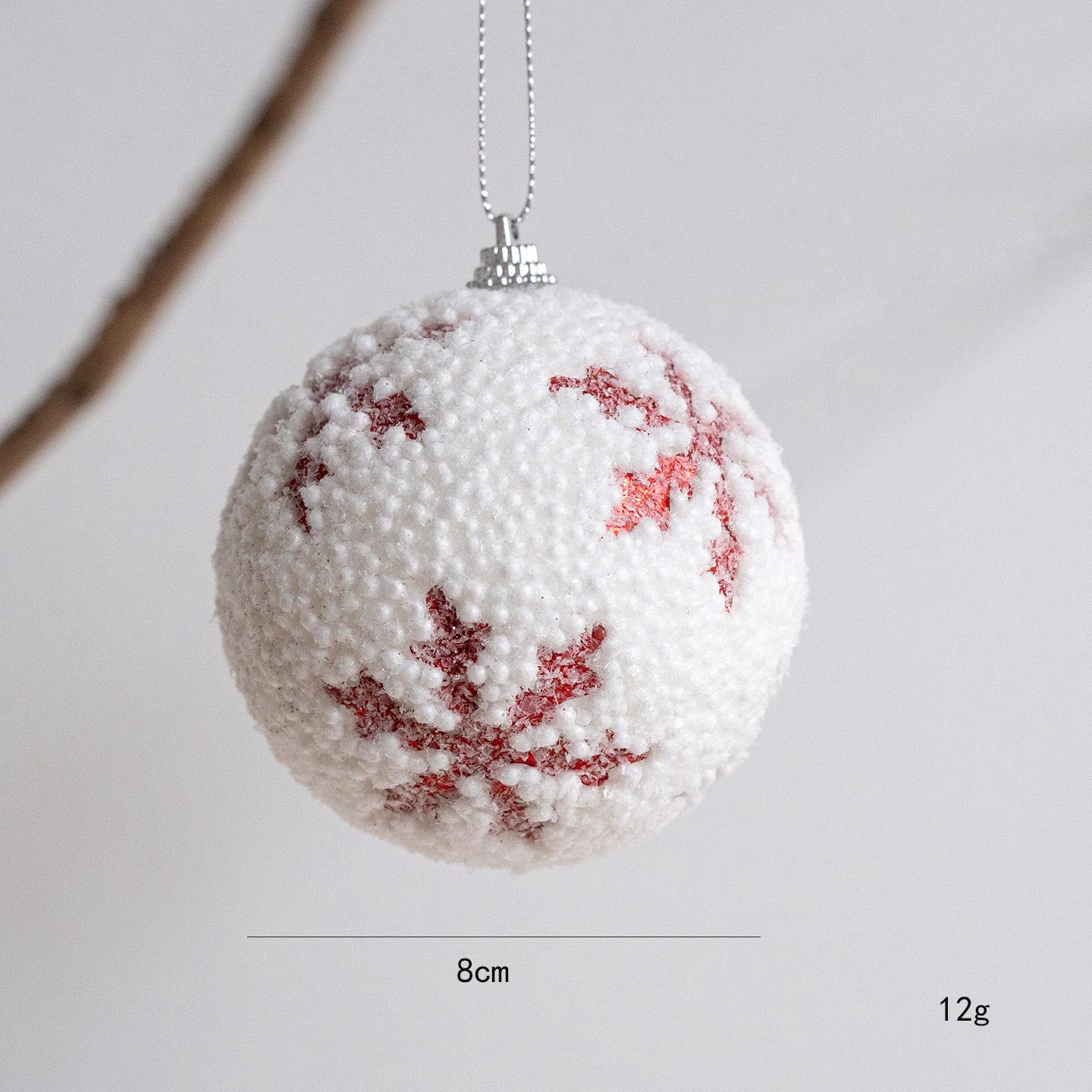 

Lightweight Foam Christmas Ornament Ball Hand Painted Striped Design Decoration for Tree and Home Holiday Display 8cm
