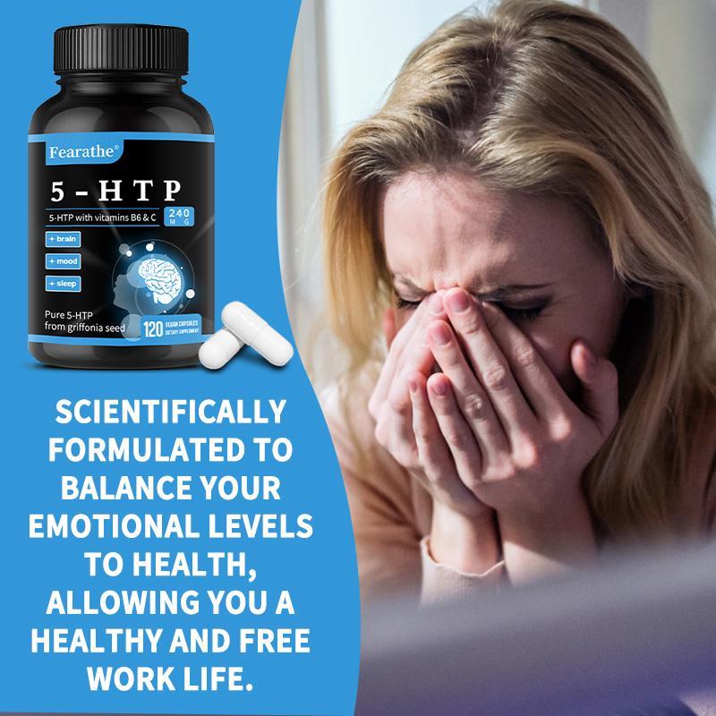 5-Hydroxytryptophan 200 Mg - Supports Neurotransmitters, 120 Capsules