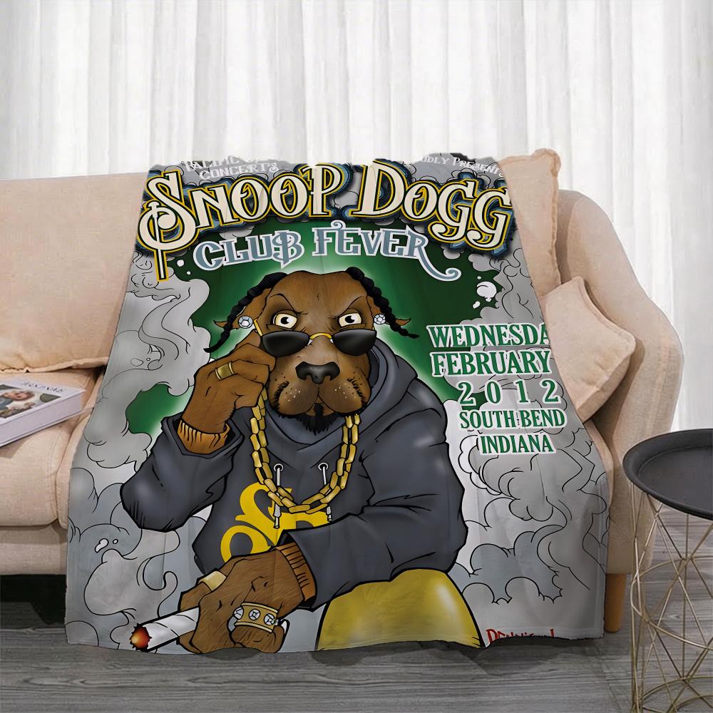 Rapper S-Snoop Dogg Throw Lightweight 240g Flannel Blanket Soft Skin-friendly for Summer Cooling