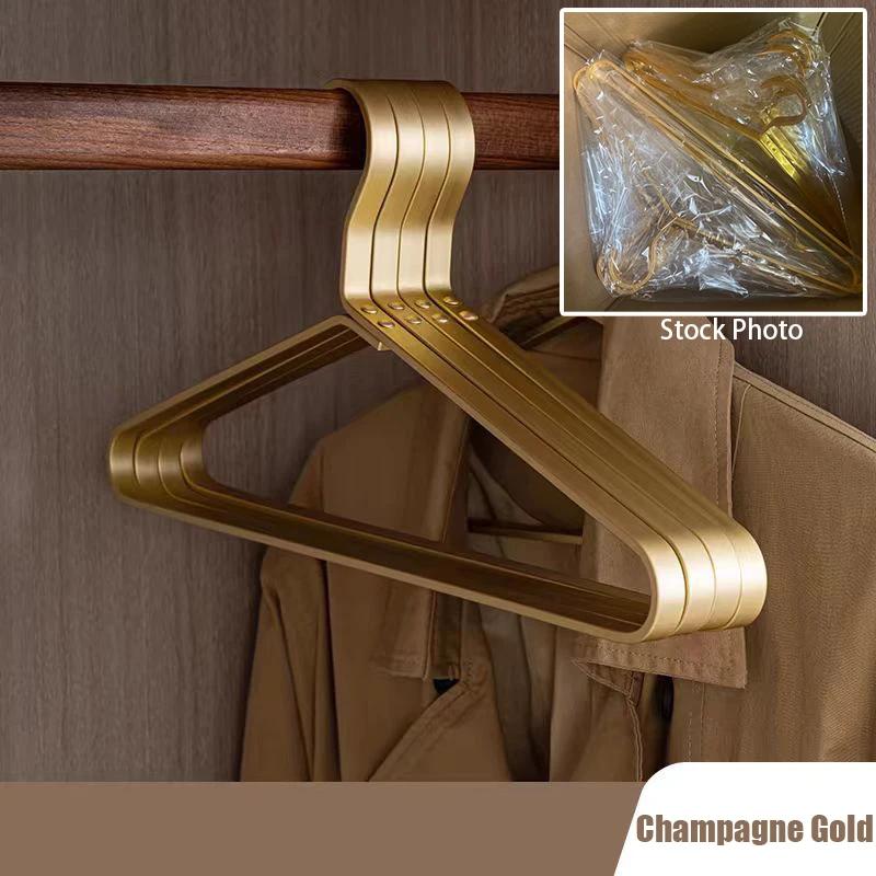 

1/4 шт. Широкие металлические вешалки для пальто, легкая роскошная вешалка из алюминиевого сплава для костюмов, свитеров, органайзер для домашнего шкафа 4PCS