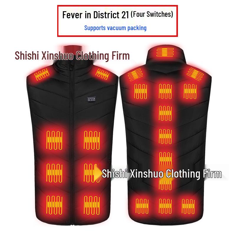 Men's Dual Control USB Heated Vest - 11 Zone, 3 Temperature Settings for Winter