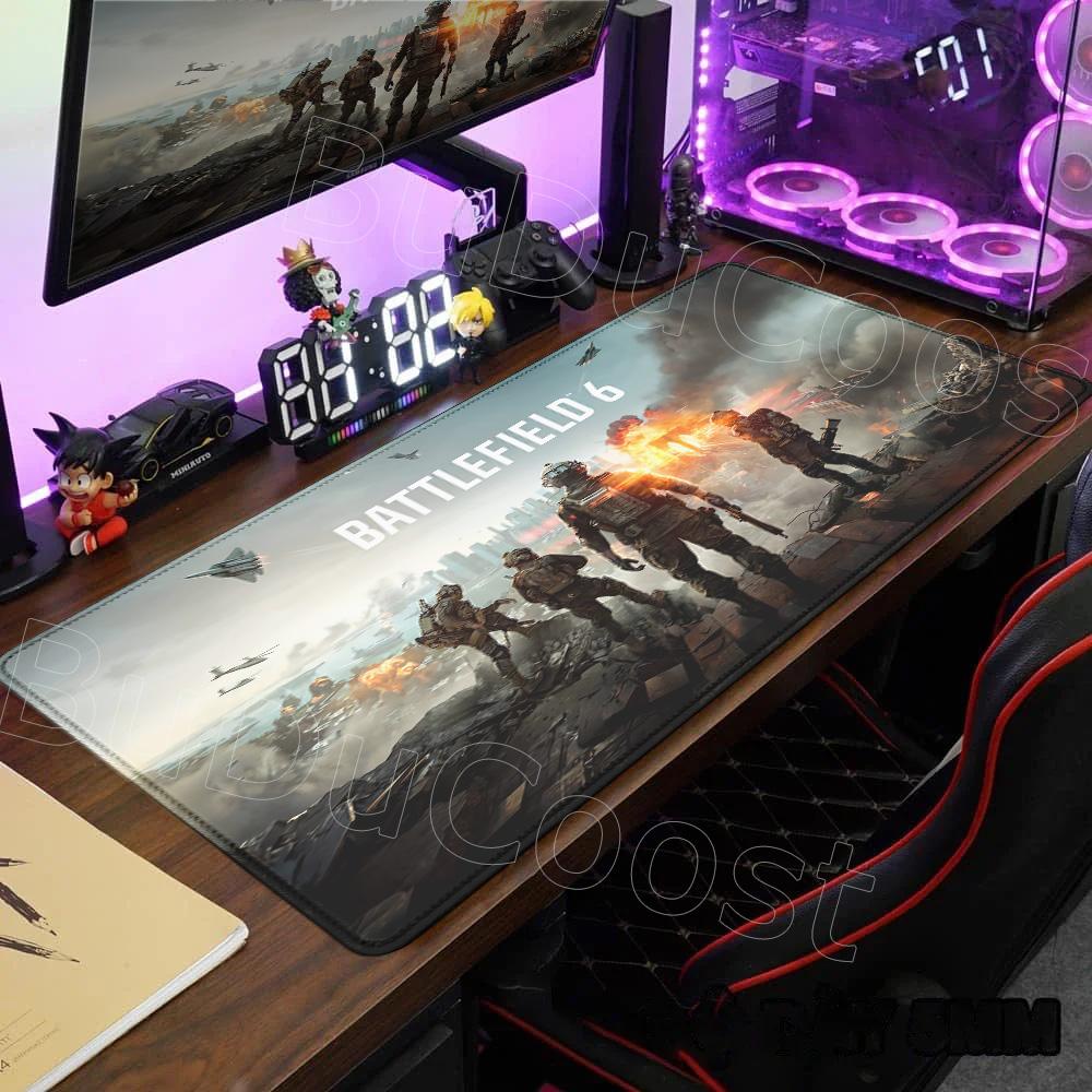 New Cool Game Wallpaper Battlefield 6 Mouse Pad Desk Mat Large Non-slip Non-slip Keyboard Ergonomic Office Rubber PC Home Custom