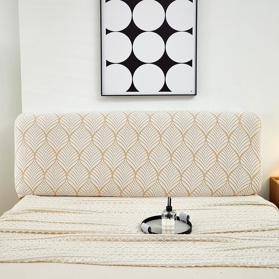 1 Pc Headboard Cover Elastic Jacquard Bedside Cover For Bed In Bedroom Easy To Clean Headboard Cover A Pattern Of Latteart