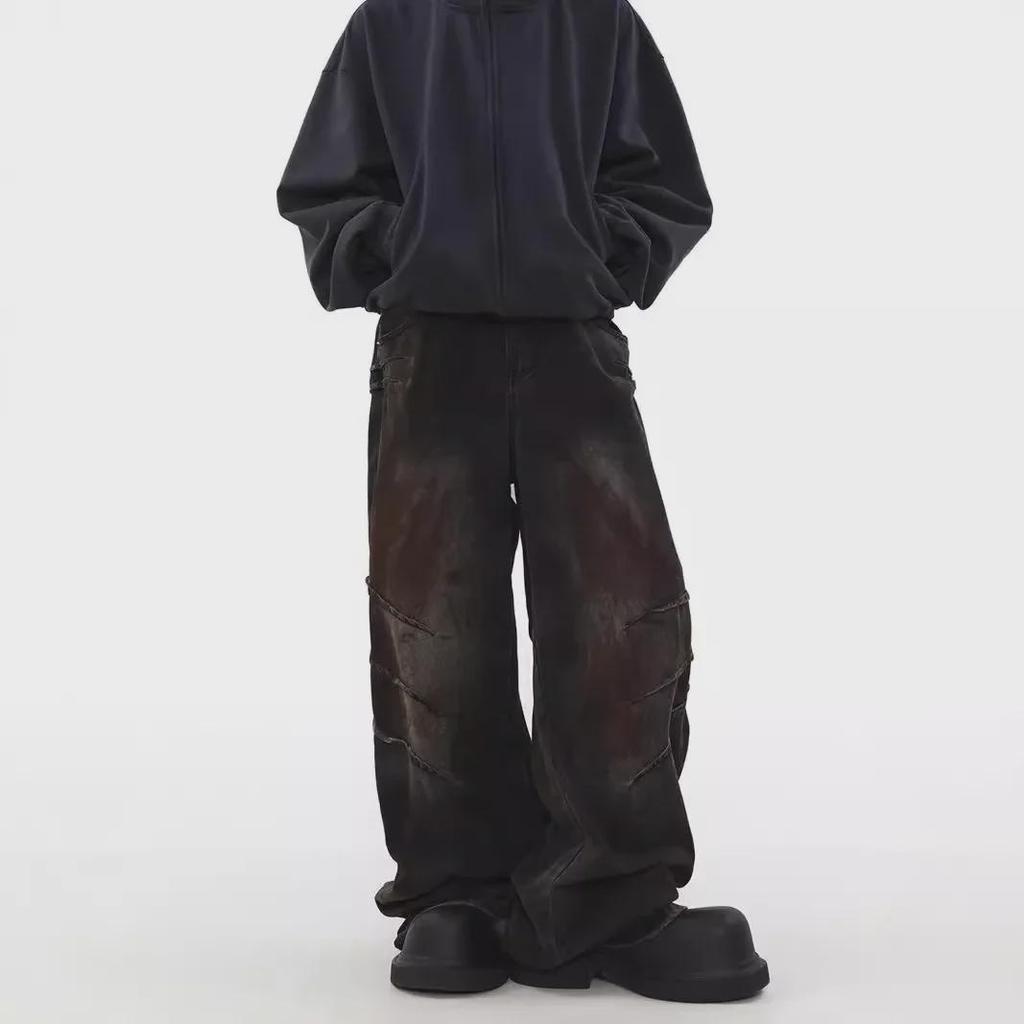 Retro High Street Style Loose Fit Jeans – Unisex Trendy Straight-Leg Pants