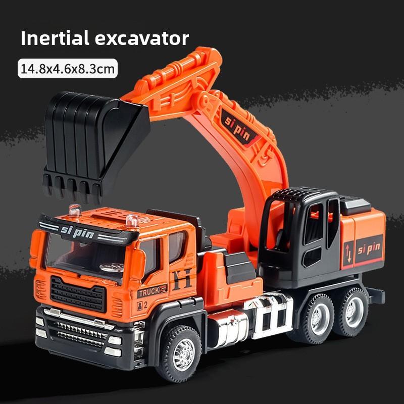 Crane Excavator Mixer Truck Engineering Vehicle Model With Inertia Alloy Construction For Kids Play And Collecting