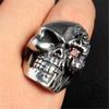 Zubehör Halbseite Brennend Einäugiges Totenkopf Set mit Zirkon Herren Dominanter Handring