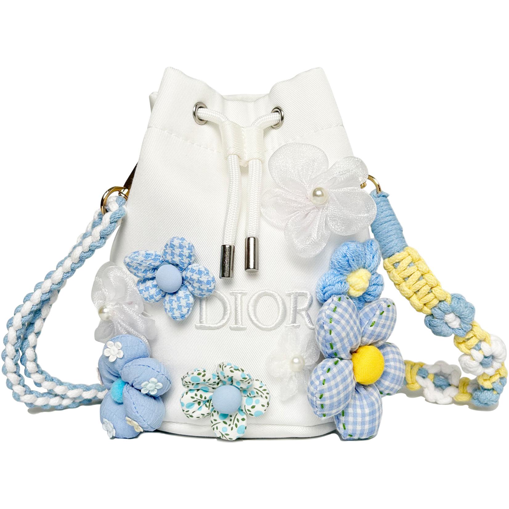 Handmade DIY Dior-inspired Remake Makeup Bag White
