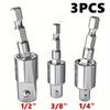 3pcs Power Drill Socket Adapter Set Rotatable Hex Shank Impact Driver Socket Adapter Electric Drill Universal Socket Adapter