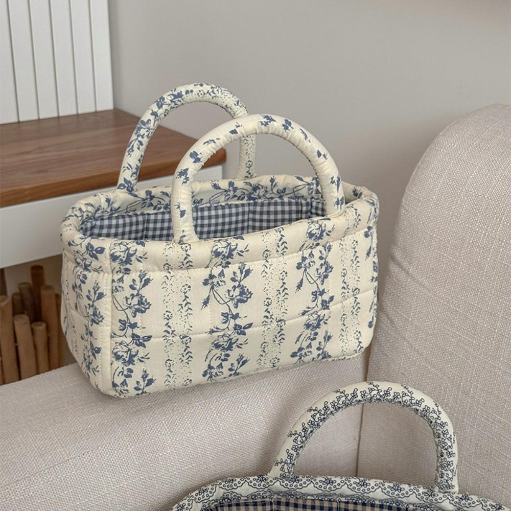 Hand-held Laundry Storage Basket Large Capacity Floral Organizers Basket Laundry Room Style 5