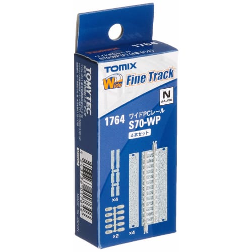TOMIX N Gauge Wide PC Rail S70-WP F Set of 4 (1764) Model Railroad Supplies