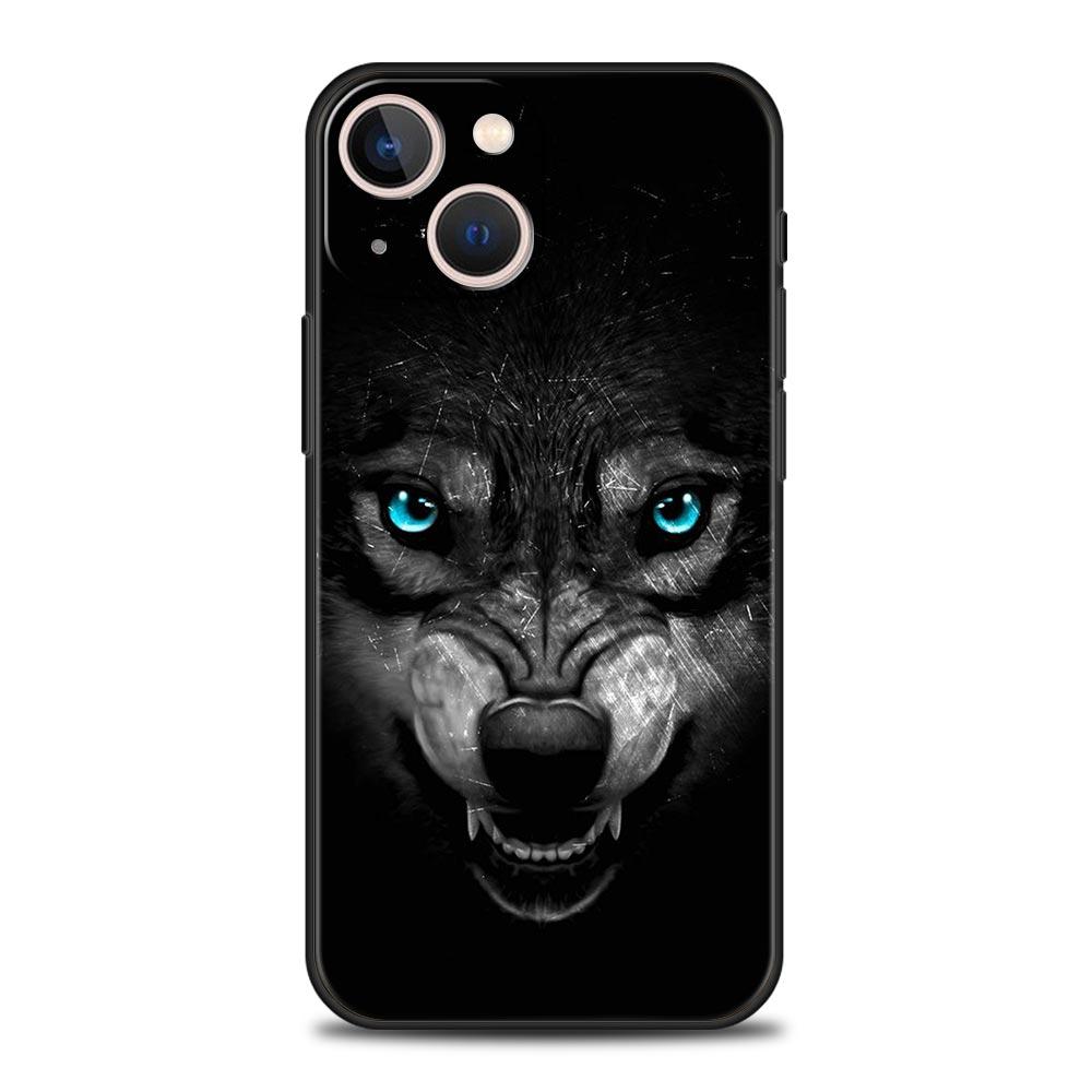 Animal Lion Wolf Tiger Phone Case For iPhone 17 16 15 Pro Max 11 12 13 14 7 8 Plus SE 2020 X XR XS Cover Soft Black
