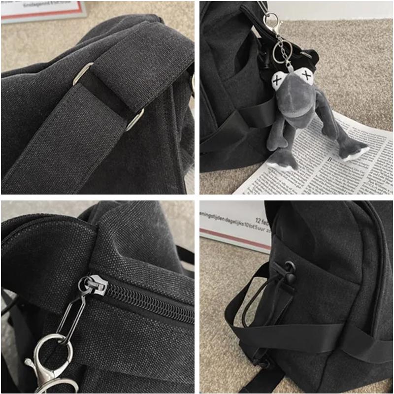 Minimalist Student Crossbody Bag Fashionable Large Capacity Messenger Bag Casual Student Commuting Shoulder Bag Canvas Messenger