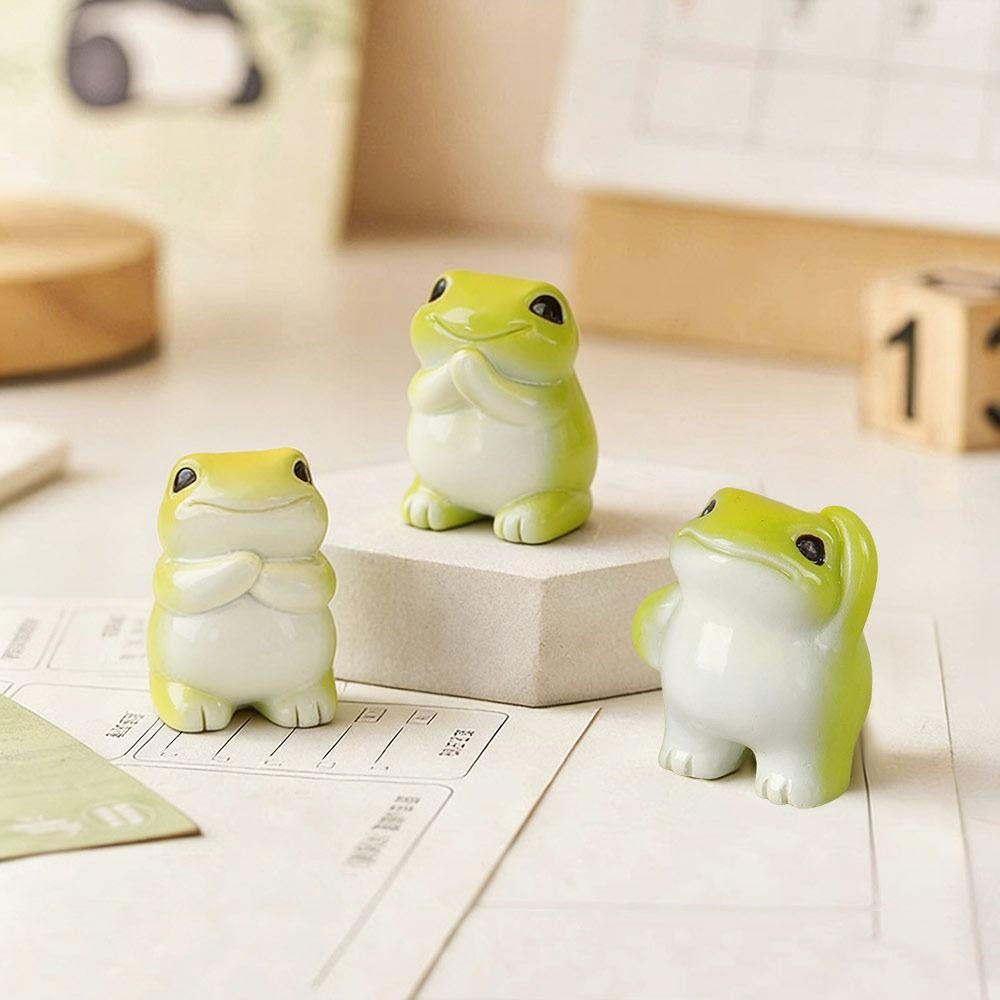 6pcs Cute Small Charms Resin Charms Handmade DIY Animal Pendant Funny Miniature Frog Figurines Jewelry Making