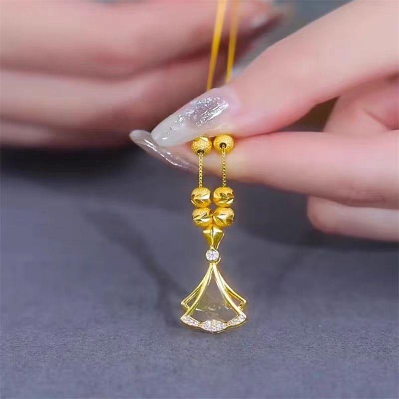 New Fashion Ginkgo Leaf Pendant Necklace For Women Simple Zircon Choker For Women Jewelry Gifts