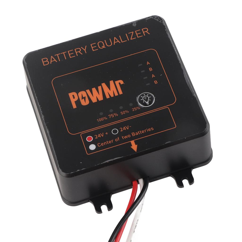 Battery Equalizer Black Solar System Balancer with Reverse Connection Protection 2 X 12V