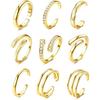 Bobisty Toe Rings Set for Women 14K Gold Plated Simple Hug CZ Triple Band Rings   Adjustable Toe Rings Summer Beach Foot Jewelry