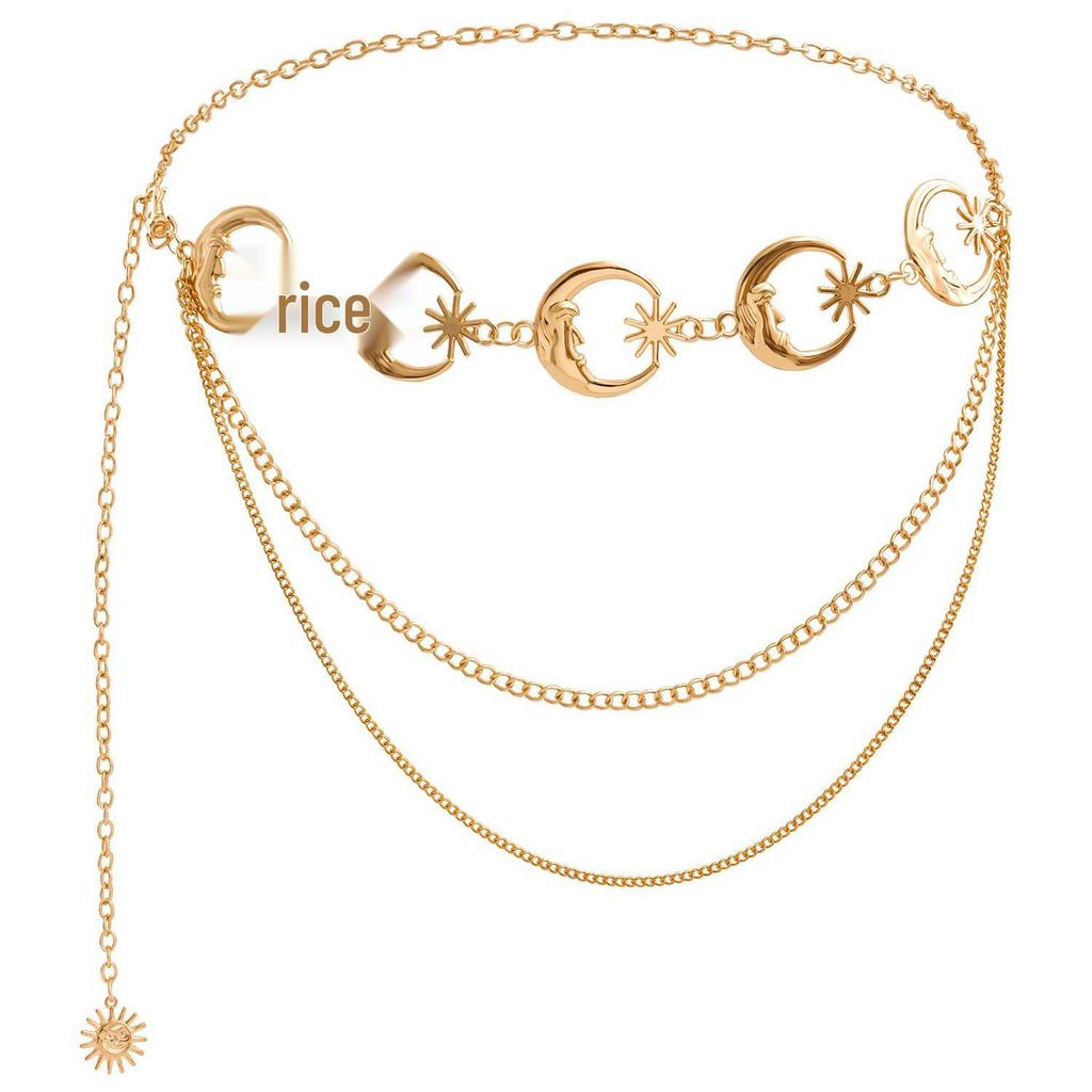 Sunflower Metal Waist Chain for Women - Adjustable European & American Style Waist Belt Ornament