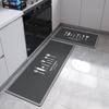 Japanese Style Kitchen Mat  Happy Cooking Kitchen Utensil Print Non Slip Waterproof Oilproof Kitchen Floor Rug Easy To Clean