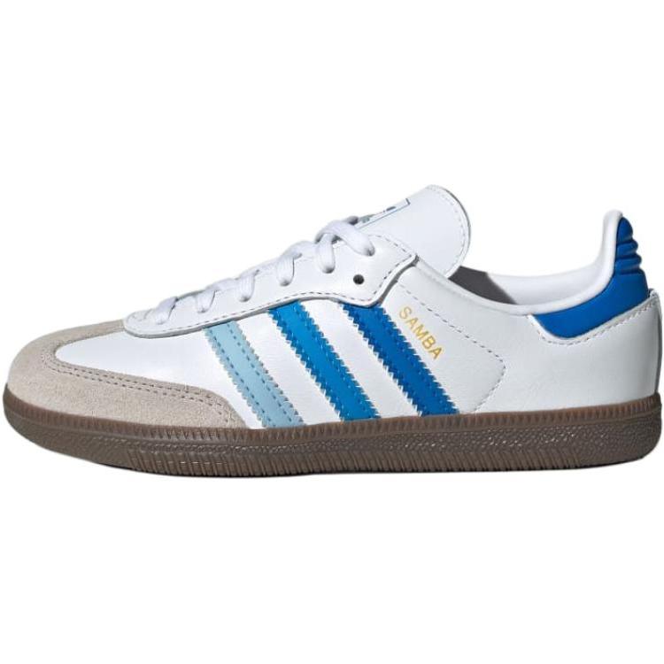 Adidas Originals Samba Og Comfortable Non-Slip Breathable Low-Top Kids Skate Shoes Kids skate shoes White Blue JP5493