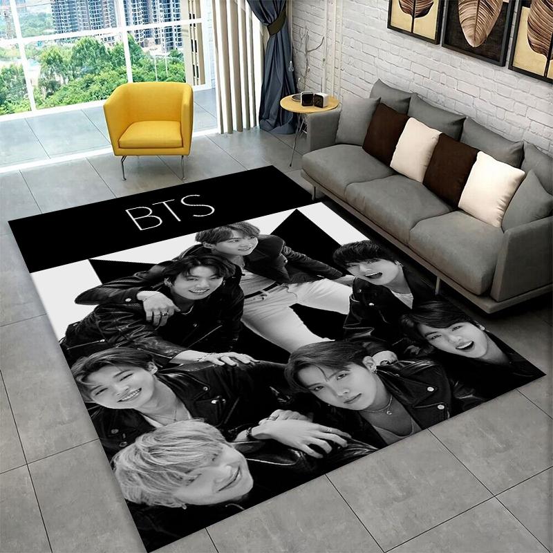Kpop B-BTS Grupa Modowa Gwiazda Dywanik do Pokoju Zabaw Sypialni Salonu Kanapy Wystrój Domu, Dywanik dla Dzieci Antypoślizgowa Mata Podłogowa