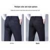 Hengyuanxiang Men's Merino Wool Blend Business Casual Straight Trousers