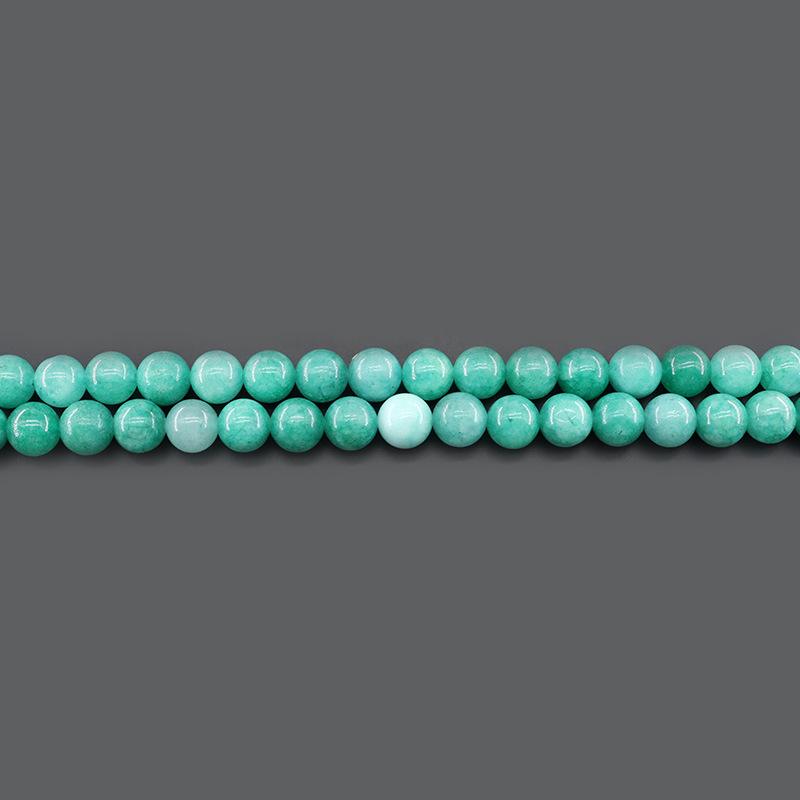 10mm Natural Green and White Stone Beads for DIY Jewelry Making