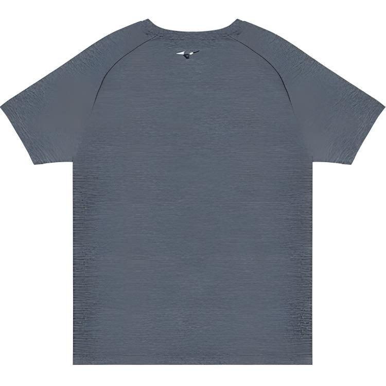 Mizuno Quick-Dry Sun Protection Running Logo Print Round Neck Pullover Short Sleeve T-Shirt Men Tops Black J2CA41P7