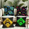 Game Handle Cushion Cover Reversible Plush Pillow Cover Soft Fluffy Home Decor for Sofa Bedroom