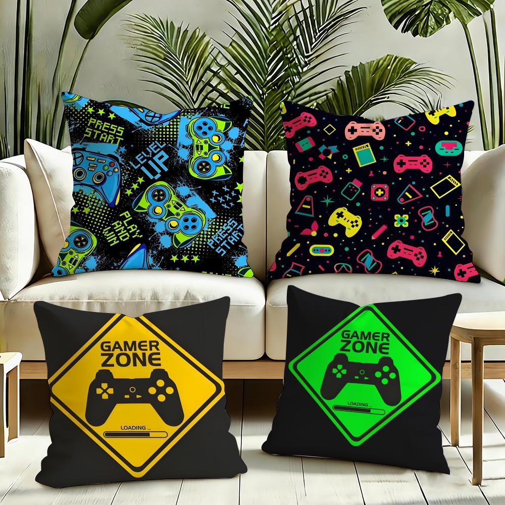 Game Handle Cushion Cover Reversible Plush Pillow Cover Soft Fluffy Home Decor for Sofa Bedroom