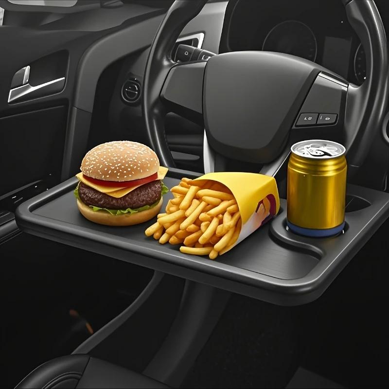 Multifunctional Car Steering Wheel 2in 1 Tray Table Steering Wheel Storage Rack Storage Board Card Table Makes Driving Easier