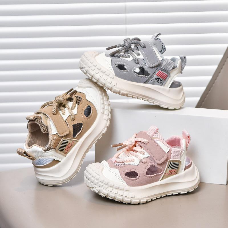 Kids Sports Sandals Soft Flexible Toddler Boys Girls Beach Shoes Toes Capped 2025 Summer New Children Running Shoes Hollowed-out