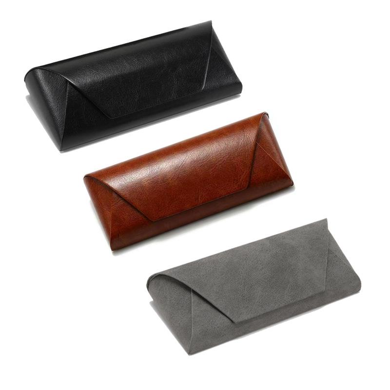 Handmade Retro Leather Eyeglasses Case: Minimalist, Anti-Pressure Myopia & Sunglasses Storage for Students