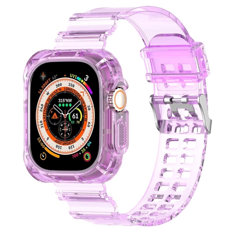 Soft Silicone Watchband Adjustable Watch Band Strap Repalcement for iOS Watch Ultra 49mm Smartwatch Comfortable