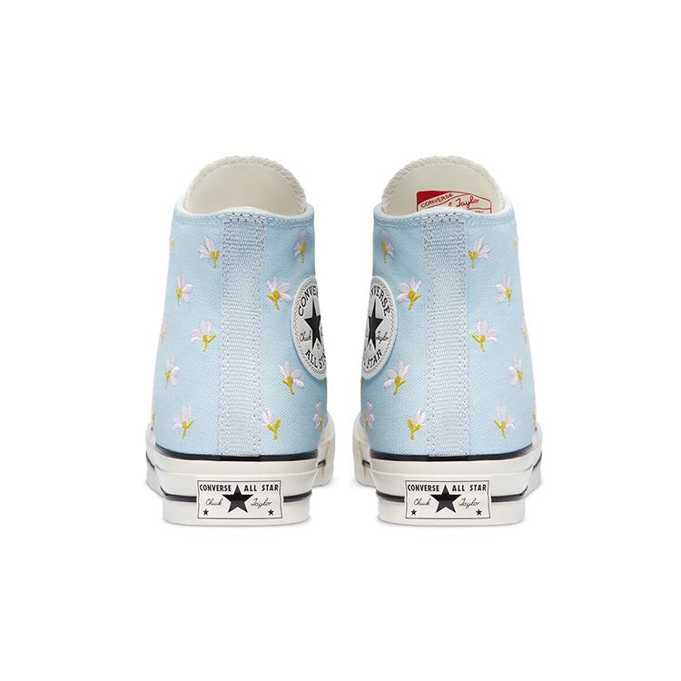 Converse Womens Chuck 70 High 'Embroidered Floral Print - Chambray Blue' (women's Sizes) Chambray Blue / Egret / Black Canvas Shoes 570917C
