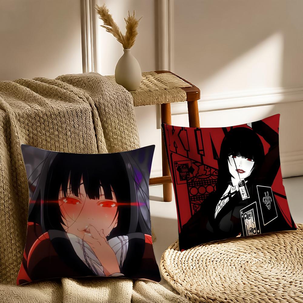 Japanese Anime Hot K-Kakegurui Y-Yumeko Jabami Cushion Cover Pillowcase Anti-Dustmite Living Room Sofa Decor Cushion Room