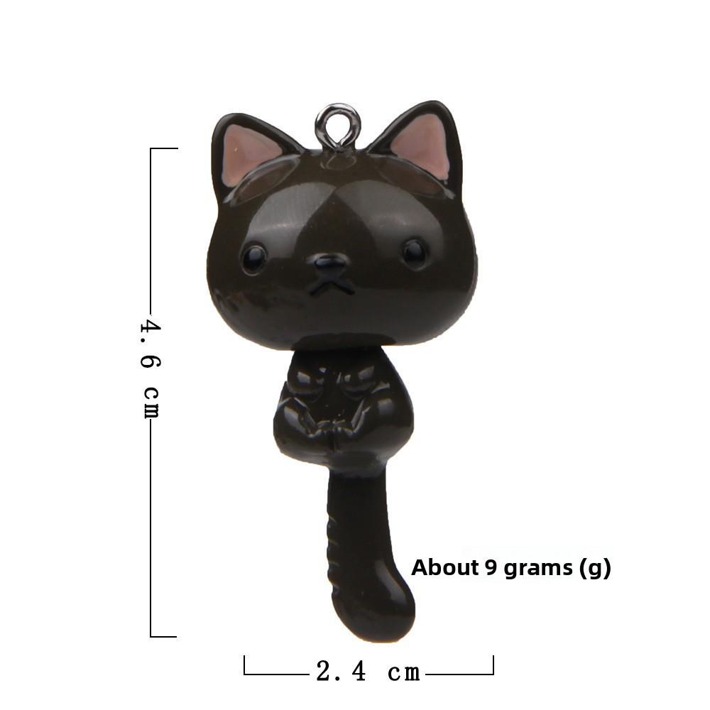Long Polyresin Tail Cat Figurine With Keyring For Car Decor And Gifts Event