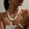 Bohemian Women's Necklace - Fashion Irregular Round Faux Shell Pendant Stylish Elegant Design Autumn Winter Statement Accessory