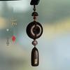 Red Sandalwood Ping An Kou Car Pendant - High-End Rearview Mirror Ornament for Men and Women