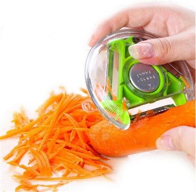 Pelador Multifuncional 3 en 1 para Frutas y Verduras, Rallador de Zanahoria, Cortador